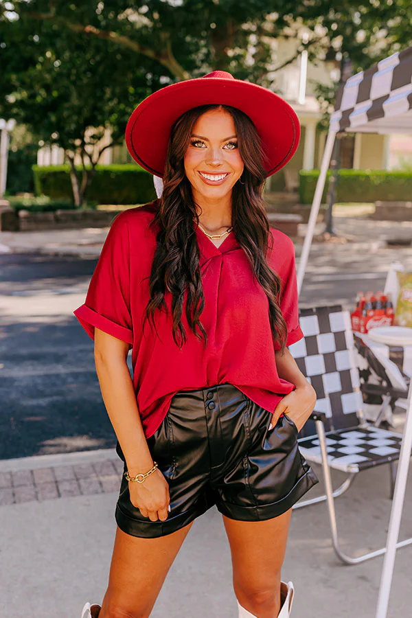 Stylish Setting Shift Top in Wine - Image 2