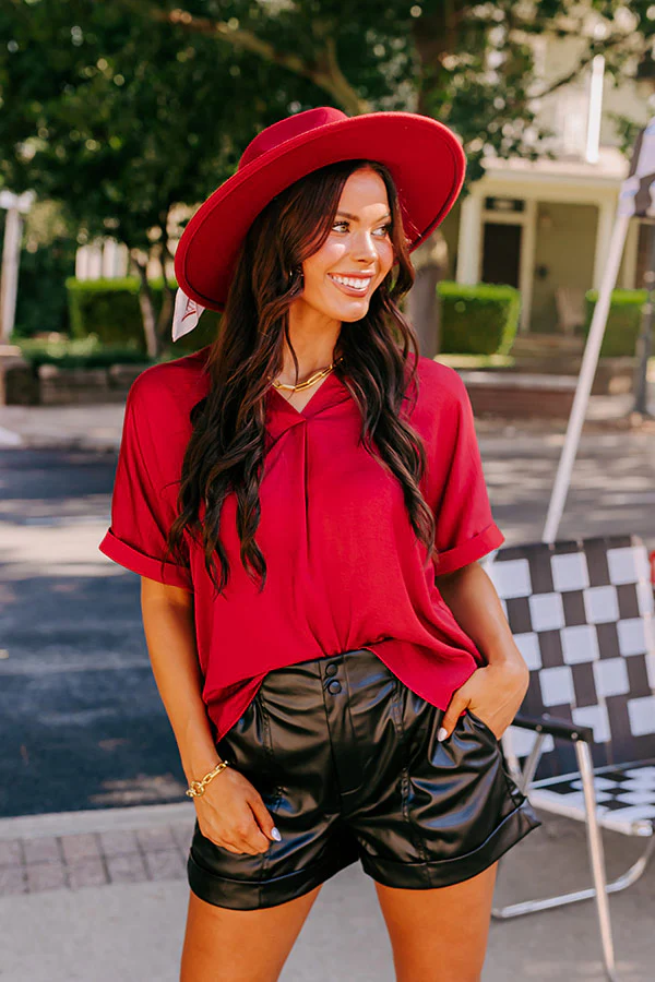 Stylish Setting Shift Top in Wine - Image 4
