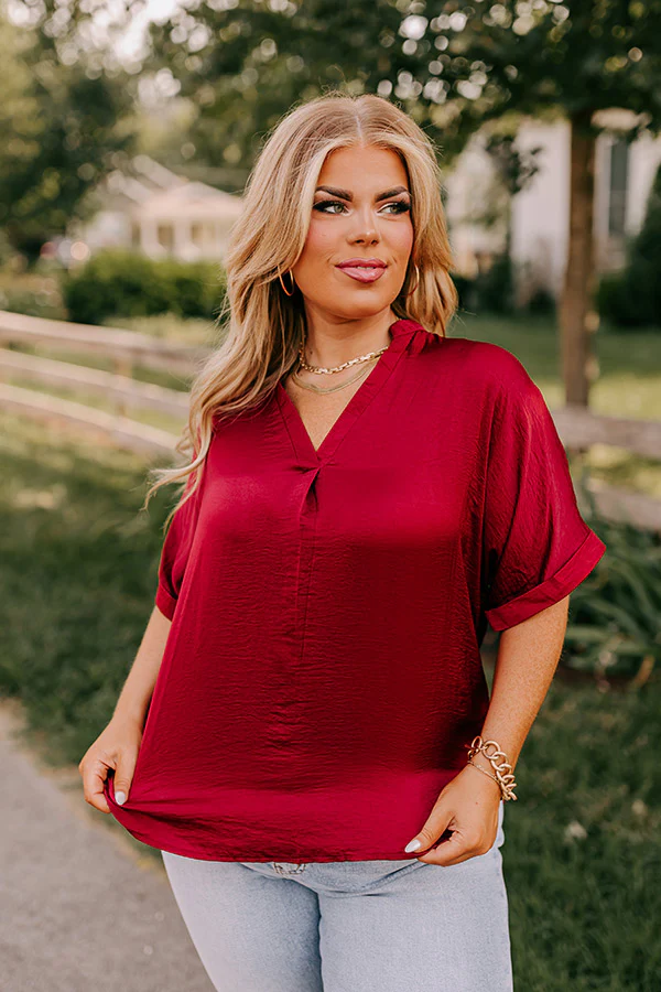 Stylish Setting Shift Top in Wine Curves - Image 5