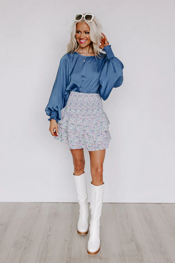 Such A Delight Floral Skort In Lavender - Image 4