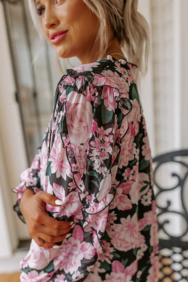 Sugary Sweet Floral Shift Top In Pink - Image 6