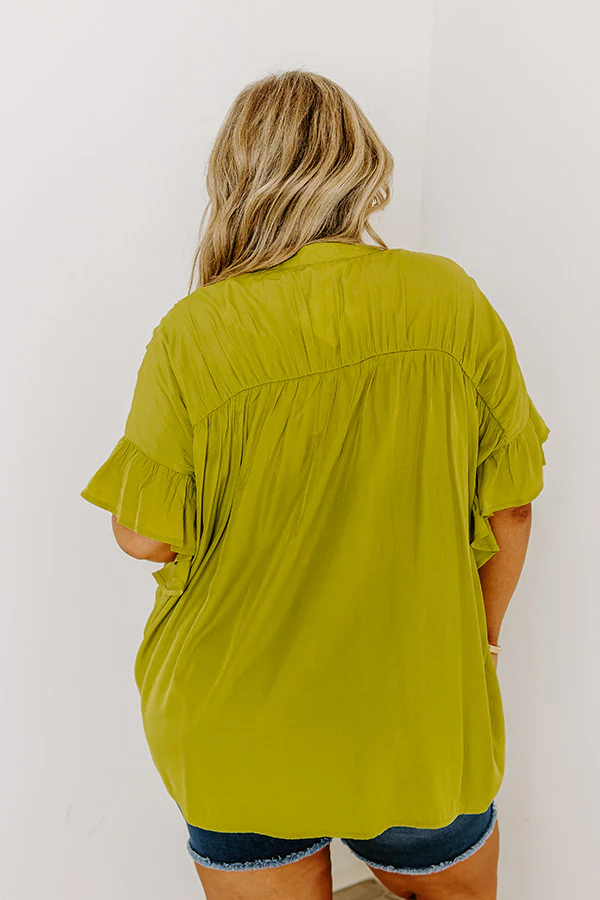 Summer Breeze Shift Top in Lime Punch Curves - Image 3