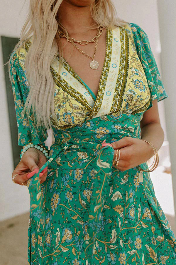 Summer Evening Breeze Floral Wrap Dress - Image 6