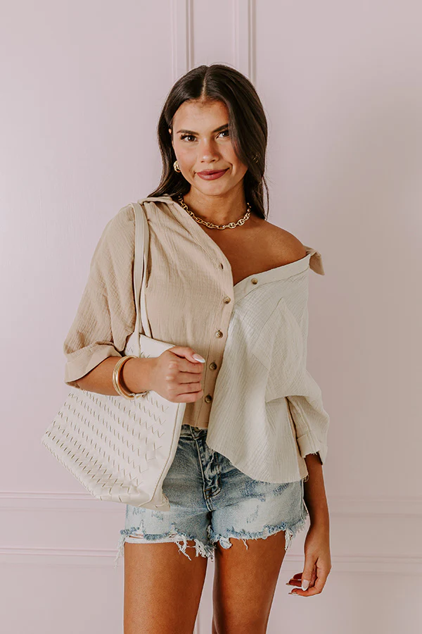 Summer Lover Colorblock Top In Iced Latte - Image 3