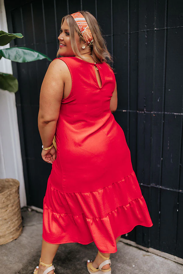 Summer Masquerade Shift Dress In Red Curves - Image 5