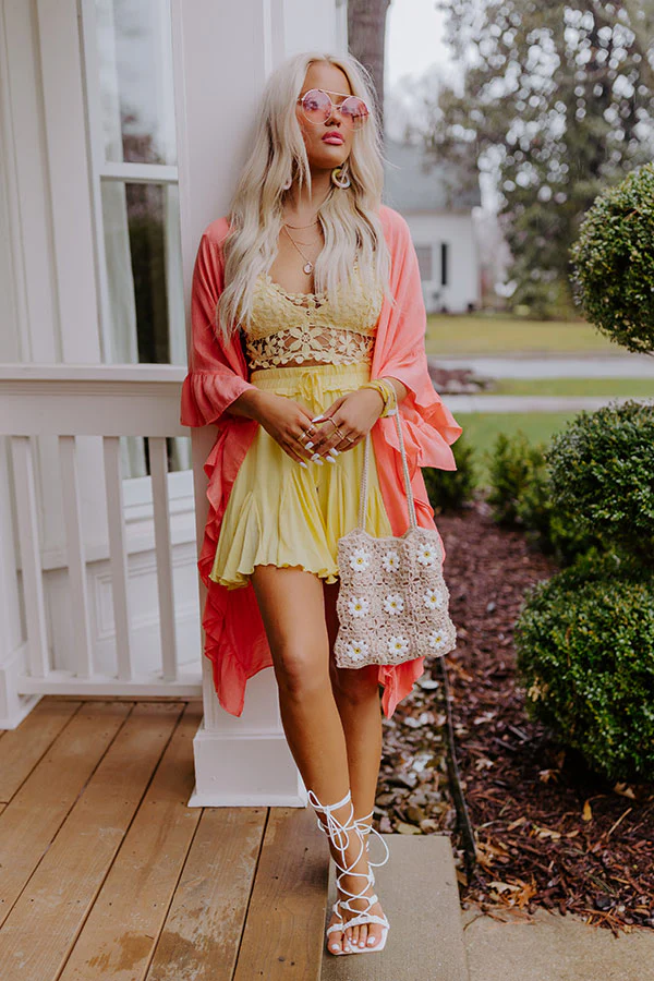 Summer Rhythm Ruffle Overlay In Coral - Image 5