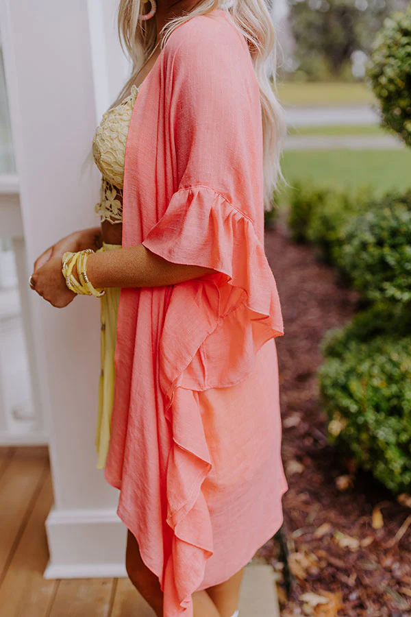 Summer Rhythm Ruffle Overlay In Coral - Image 7
