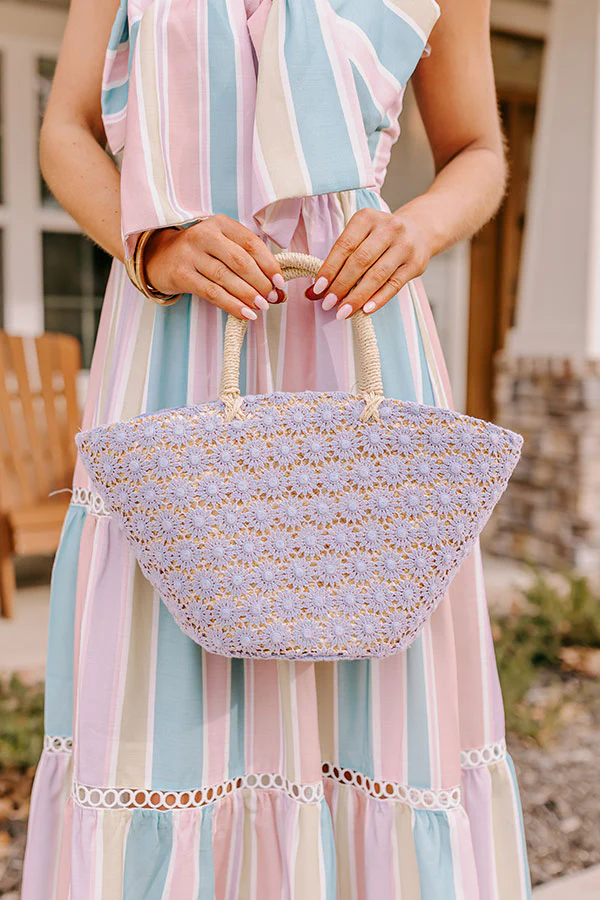 Sun And Fun Woven Bag In Lavender - Image 2