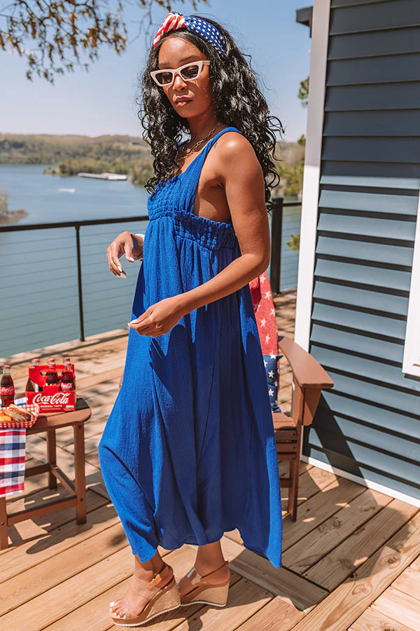 Sun-Kissed Sands Midi In Royal Blue - Image 3