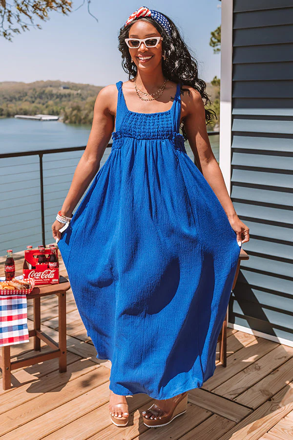 Sun-Kissed Sands Midi In Royal Blue - Image 4