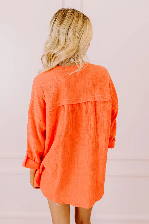 Sunny Forecast Tunic In Bright Coral - Image 5
