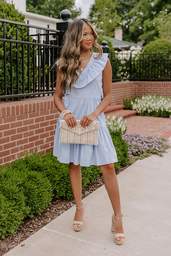 Sunny Pier Ruffle Dress In Sky Blue - Image 5