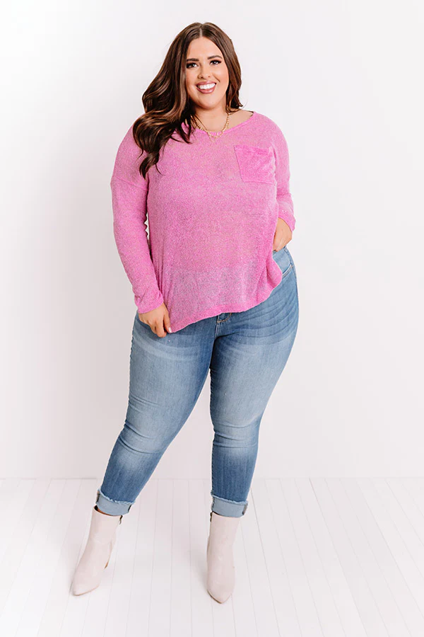 Sunrise Yoga Knit Sweater in Light Violet Curves - Image 5