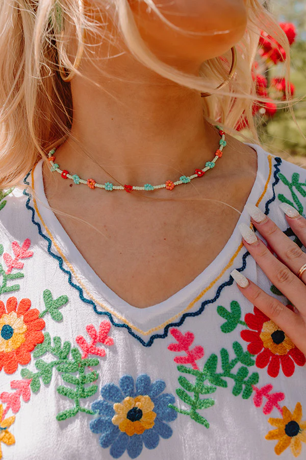 Sunshine Needed Beaded Necklace In Mint - Image 3