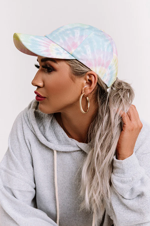 Sunshine State Tie Dye Baseball Cap In Aqua - Image 2
