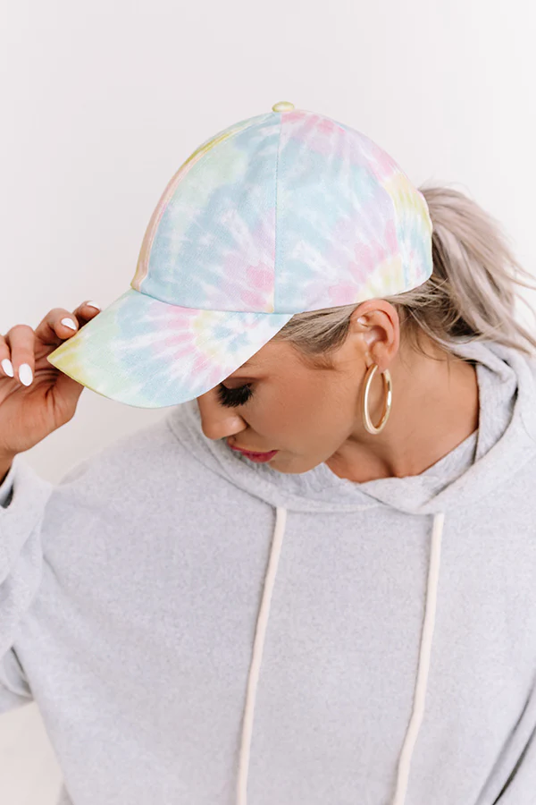 Sunshine State Tie Dye Baseball Cap In Aqua - Image 3