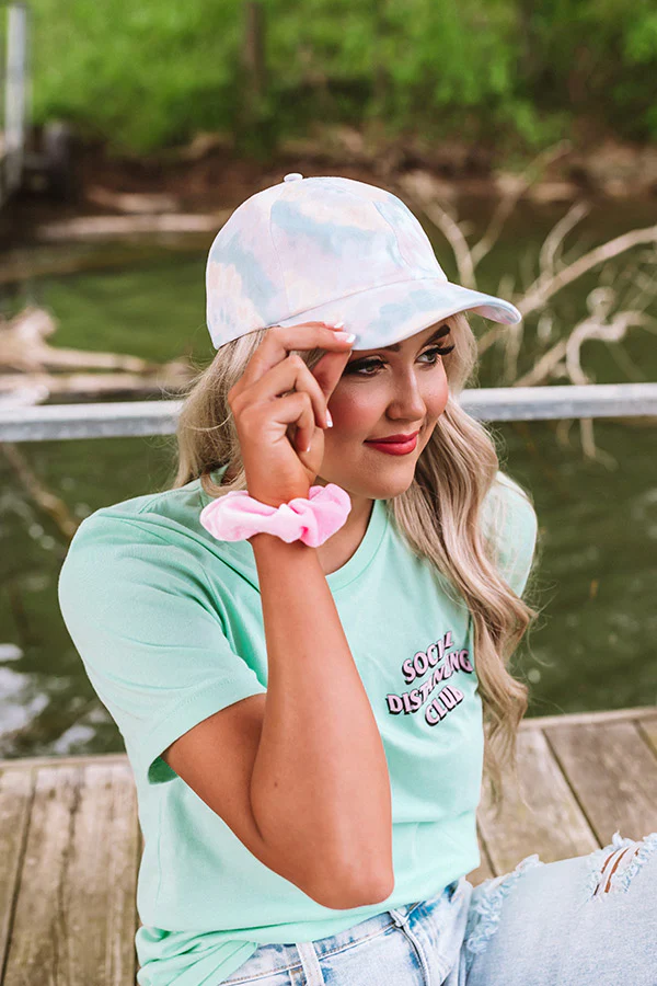 Sunshine State Tie Dye Baseball Cap In Aqua - Image 4