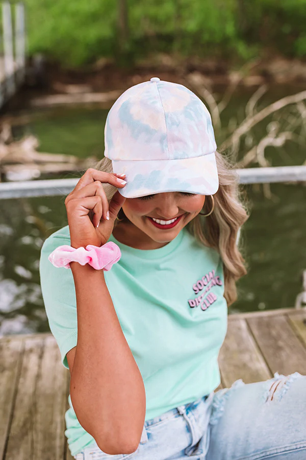 Sunshine State Tie Dye Baseball Cap In Aqua - Image 5