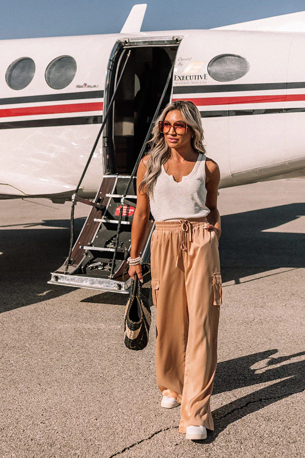 Sure And Steady High Waist Trousers In Tan - Image 6