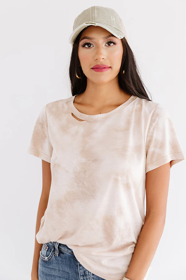 Surf Shack Tie Dye Tee In Iced Latte - Image 4