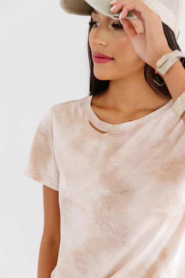 Surf Shack Tie Dye Tee In Iced Latte - Image 5
