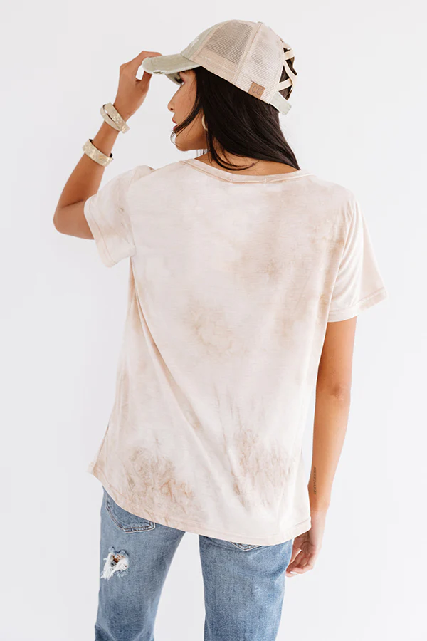 Surf Shack Tie Dye Tee In Iced Latte - Image 6
