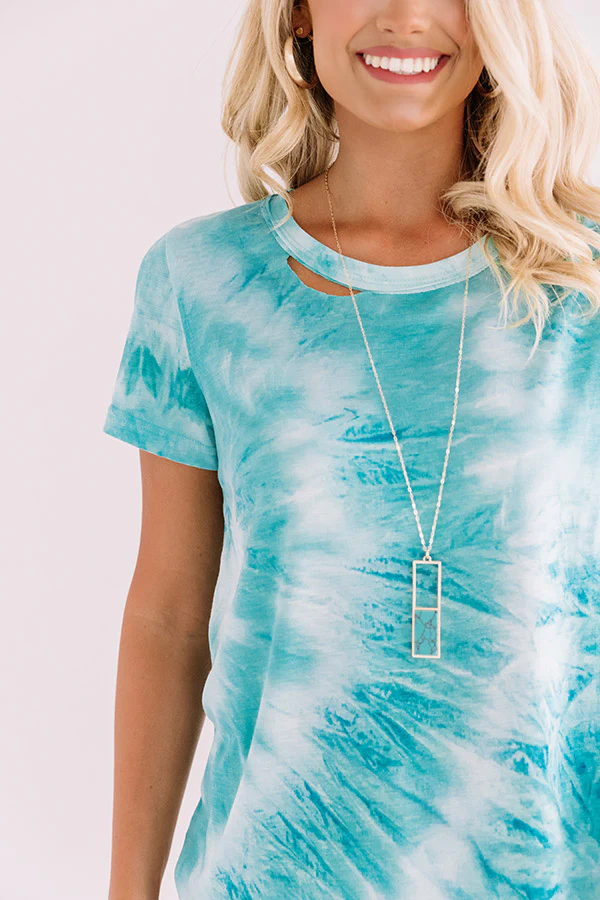 Surf Shack Tie Dye Tee In Turquoise - Image 4