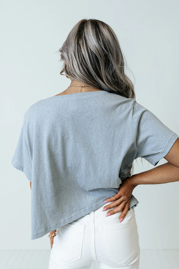 Sweet On Me Front Tie Top In Airy Blue - Image 7