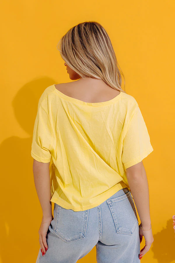 Sweet On Me Front Tie Top In Yellow - Image 3