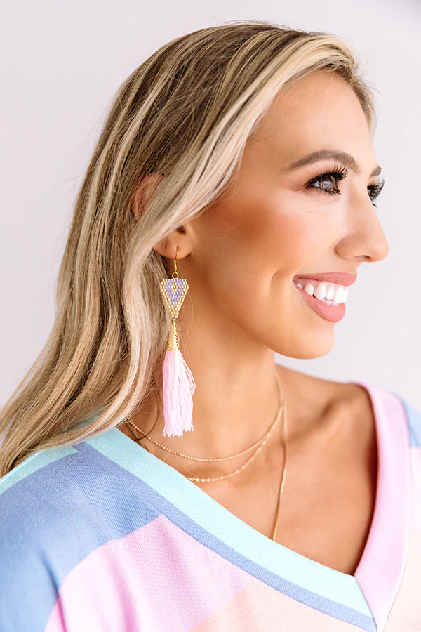 20-50 Sweet On Summer Tassel Earrings In Pink