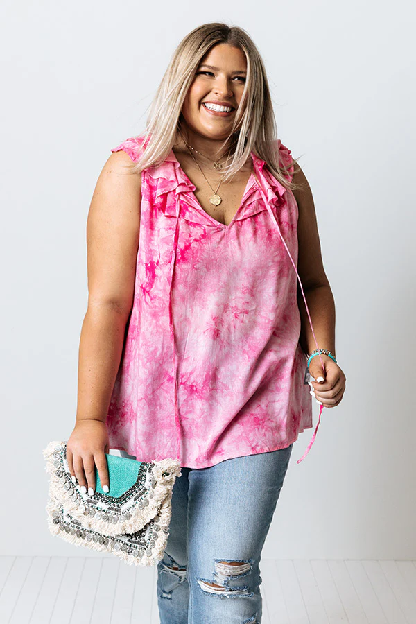 Sweet On Summer Tie Dye Shift Top in Pink Curves - Image 3