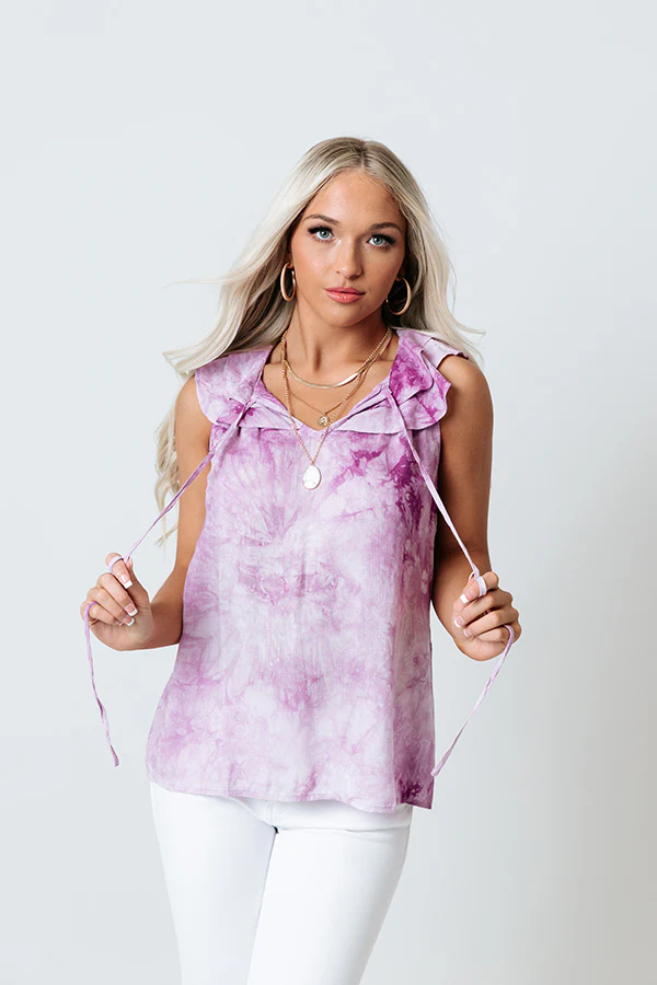 Sweet On Summer Tie Dye Shift Top in Purple - Image 2