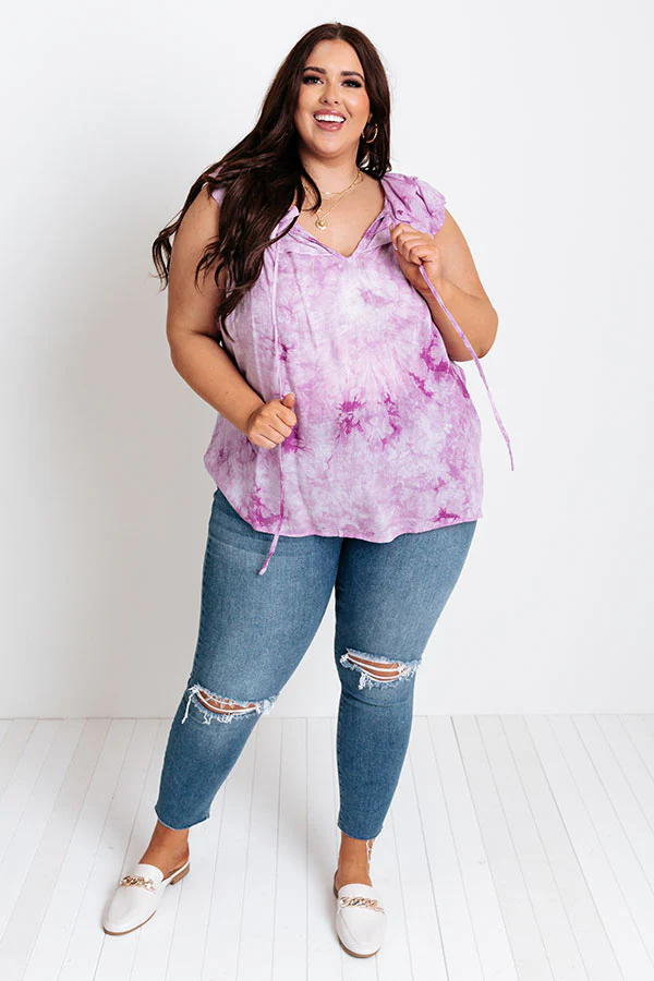 Sweet On Summer Tie Dye Shift Top in Purple Curves - Image 5