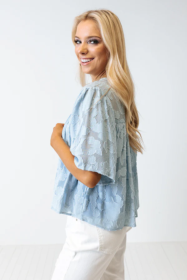 Sweet Stolen Moments Shift Top In Sky Blue - Image 3