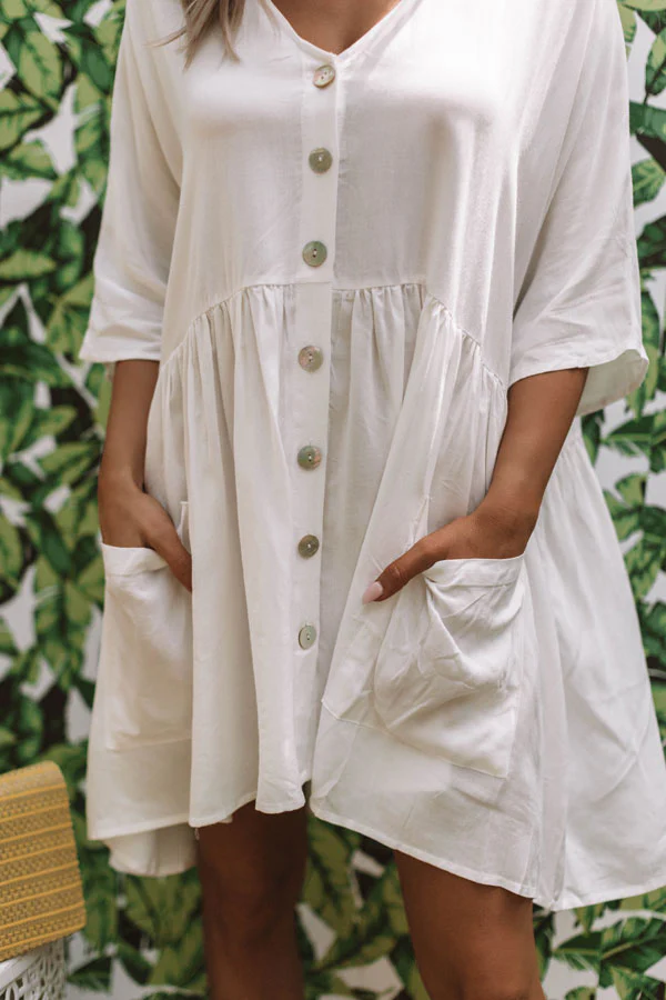 Sweet Summertime Babydoll Tunic In White - Image 4