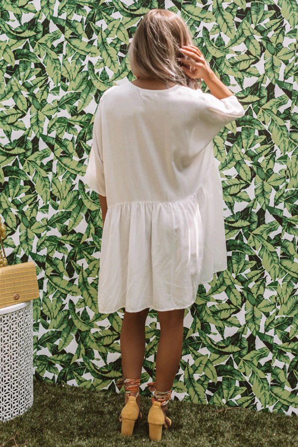 Sweet Summertime Babydoll Tunic In White - Image 5