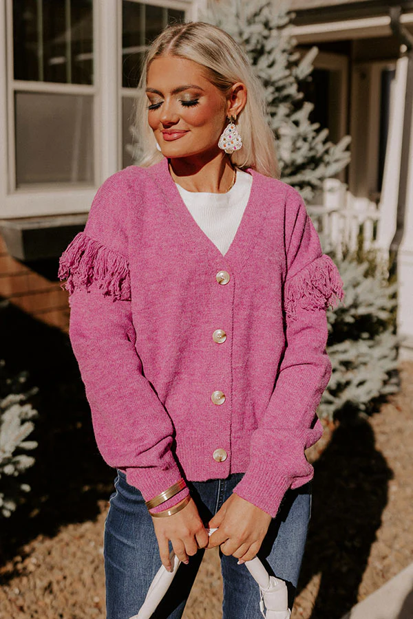 Sweet To Be Loved Cardigan In Vineyard Grape - Image 6