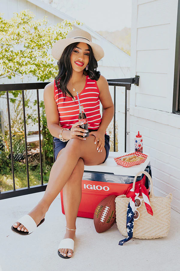 Sweeter In Stripes Shift Tank In Red - Image 2