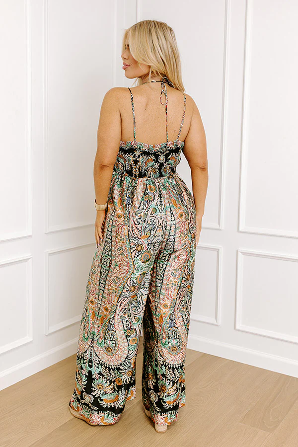 Sweetest Gesture Paisley Jumpsuit in Black Curves - Image 4