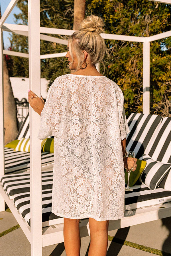 Take A Trip Lace Shift Tunic In White - Image 5