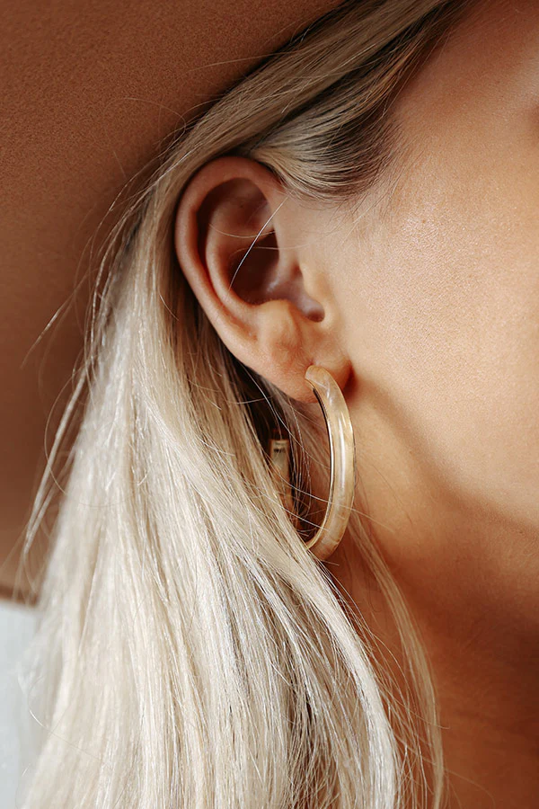 Take A Walk Hoop Earrings In Champagne - Image 3