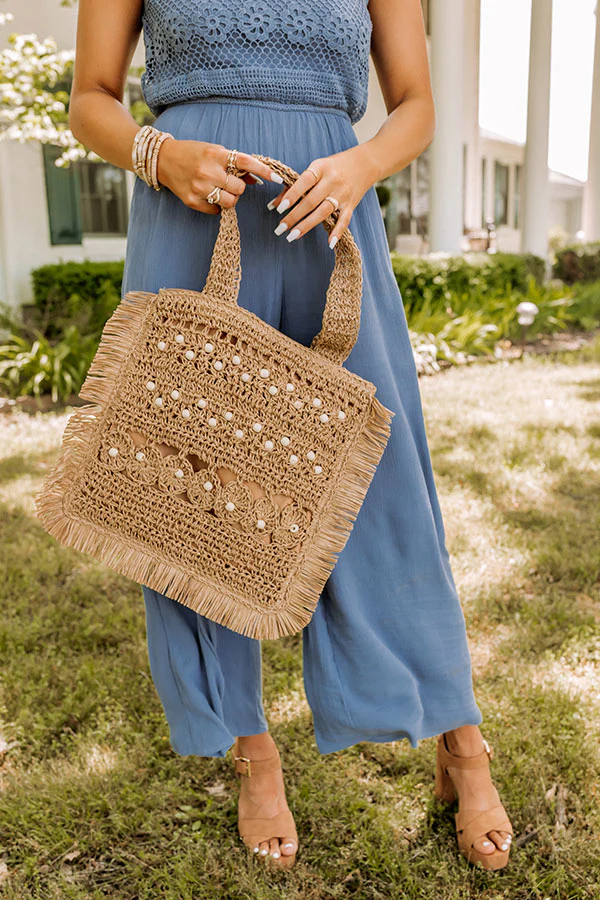 Thank You Maui Much Woven Tote In Tan - Image 2