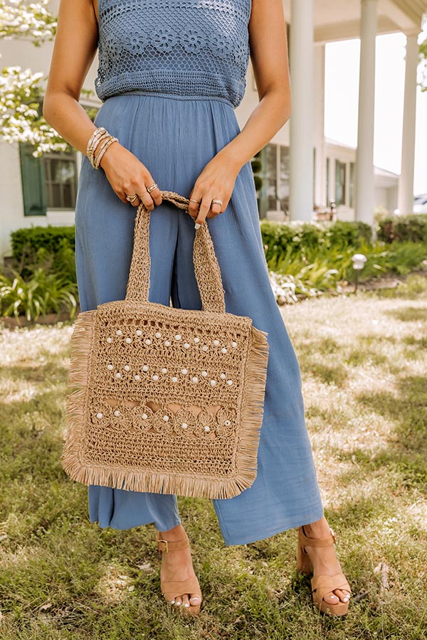 Thank You Maui Much Woven Tote In Tan - Image 4