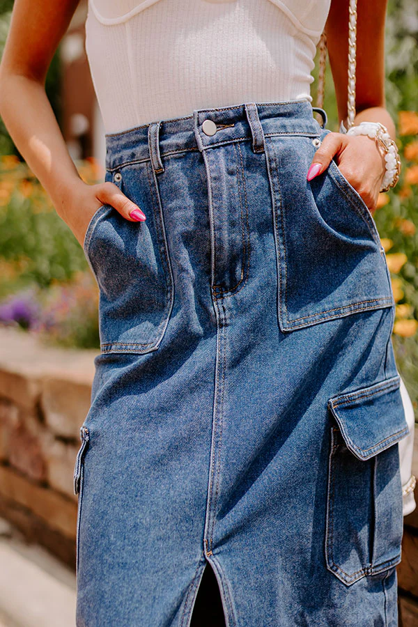 The Ahna High Waist Denim Skirt - Image 3