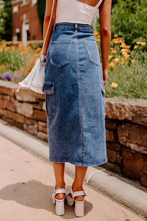 The Ahna High Waist Denim Skirt - Image 6
