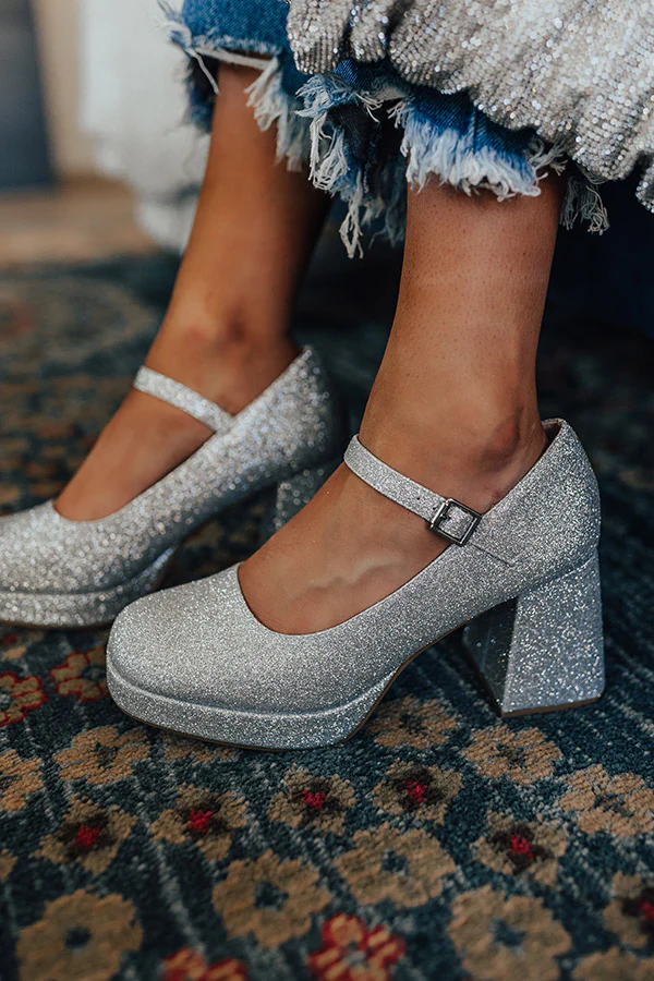 The Alaia Glitter Heel In Silver - Image 3