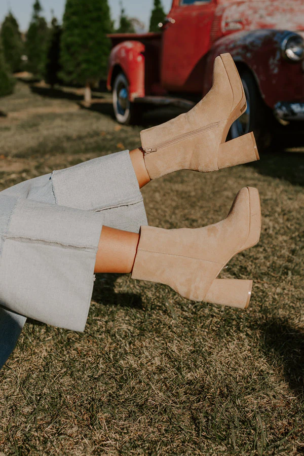 The Alondra Faux Suede Boot In Iced Latte - Image 2