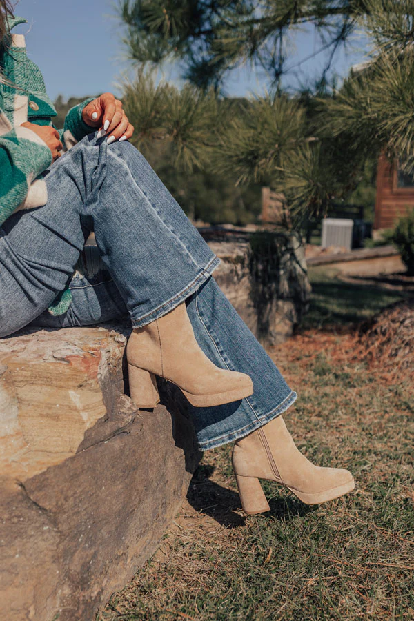 The Alondra Faux Suede Boot In Iced Latte - Image 3