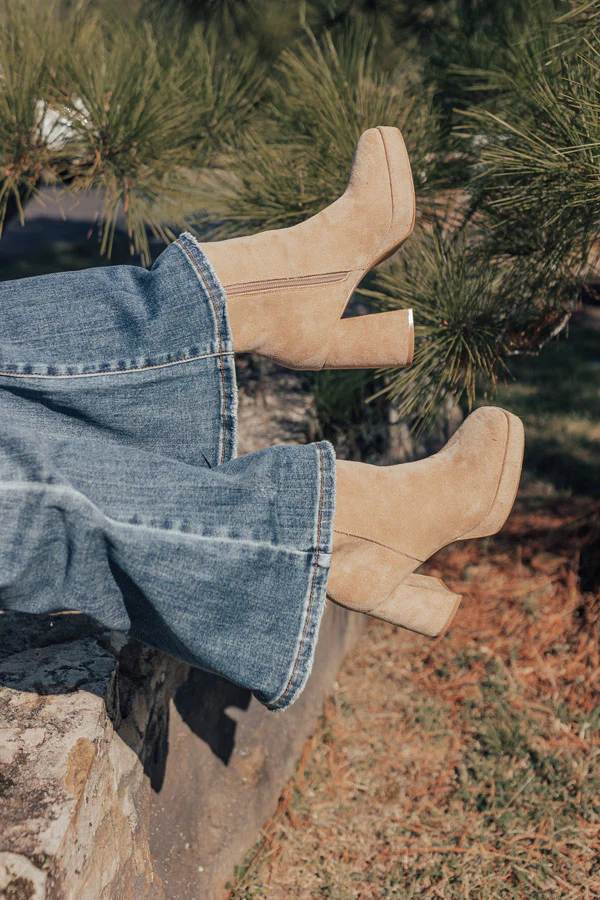 The Alondra Faux Suede Boot In Iced Latte - Image 4