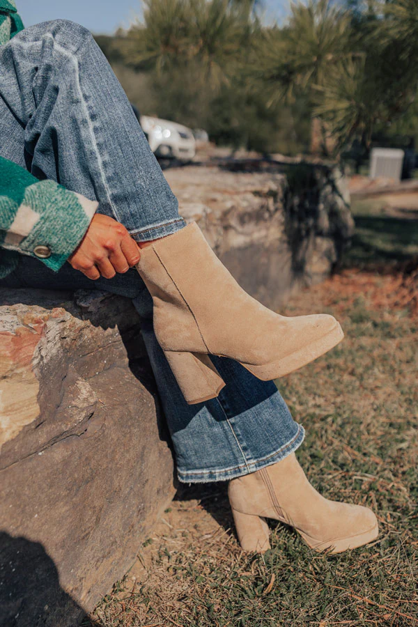 The Alondra Faux Suede Boot In Iced Latte - Image 5